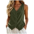 thumbnail image 2 of Ynynloco Suit Vest for Women Corduroy V Neck Button Down Sleeveless Business Casual Vest Tops Waistcoat Blazer Dressy Casual Vests, 2 of 6