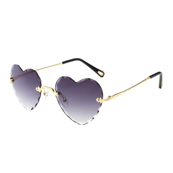 erfcxs Ladies' Frameless Heart Shaped Sunglasses Fashionable Heart Shaped Glasses Cute Heart Shaped Sunglasses