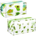 thumbnail image 1 of Paquete de 2 lindas bolsas de maquillaje de aguacate, bolsa de cosméticos de frutas, bolsas con cremallera, bolsas de aseo portátiles para mujeres, viajes, vacaciones (aguacate), 1 of 5
