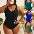 thumbnail image 2 of Gswybco Summer Bikini Suits for Women Plus Size Bathing Swimwear Period Swimwear 1 Piece Pleated Tight Fitting and Gathering Swimsuits with Chest Cushion, 2 of 9