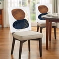 thumbnail image 3 of Blue Brown Geometric Dining Chair Back Cover Only, Bohemian Nordic Set of 4 Chair Back Covers, Removable Washable for Dining Room, Banquet & Holiday Decoration, 3 of 9