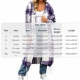 thumbnail image 3 of CHGBMOK Women Long Plaid Hooded Jacket Full Zip Up Loose Coat Casual Drawstring Hem Outerwear with Pockets, 3 of 7
