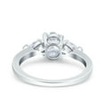 thumbnail image 3 of Simulated Cubic Zirconia Size-7 Art Deco Oval Wedding Bridal Ring Pear CZ 925 Sterling Silver, 3 of 7