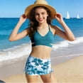 thumbnail image 4 of DxhmoneyHX Girls Swimsuit Two Piece Criss Cross Tie Dye Bathing Suit Casual High Waisted Side Straps Swim Skirts Age 3-12 Years, 4 of 6