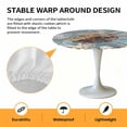 thumbnail image 2 of Elastic Fitted Round Tablecloth, Blue Sea Turtle Coastal Waterproof Stretch Table Cover for 36"-44" Tables, Summer Beach Nautical Starfish Coral Washable Outdoor Tablecloths for Patio, Camping, 2 of 9