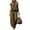 Olive Green, variant on Women's 2 Piece Outfits Solid Mock Neck Sleeveless Top and Wide Leg Pants Set Western Casual Loungewear