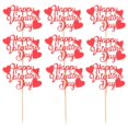 thumbnail image 2 of Red Valentine Cupcake Toppers Wooden Cake Picks for Decoration Lightweight and Delicate 20pcs, 2 of 5