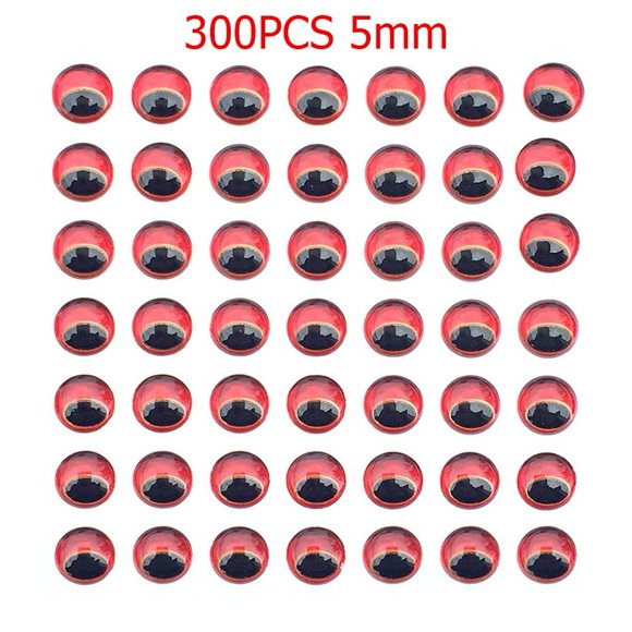 300Pcs 3/4/5/6Mm Snake Pupil Red 3D Holographic Fishing Lure Eyes Fly Tying Diy