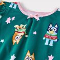 thumbnail image 2 of Bluey and Bingo Toddler Girl's Christmas Flannel Nightgown in Green (Size 5T), 2 of 2