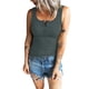 thumbnail image 1 of Camisetas Sin Mangas Para Adolescentes Camiseta sin mangas informal de Color sólido para mujer, camiseta sin mangas con botones y cuello redondo, chaleco de empalme de punto, camiseta (Grey, XXL), 1 of 6