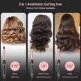 thumbnail image 2 of Rotating Curling Iron - 3 in1 Automatic Curling Irons with Interchangeable CurlingWand, 3/4, 1 1/4, 1 Inch for Lasting Beach Waves, Adjustable Temp, Instant Heat, Dual Voltage (Rose Gold), 2 of 5