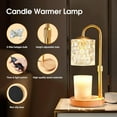 thumbnail image 2 of Briever Dimmable Candle Warmer Lamp with Timer, Height Adjustable Electric Candle Wax Warmer for Jar Candles, Top-Down Light Heat Melting Wax with 2 Bulbs, Walnut Solid Wood Base for Home Decor Gifts, 2 of 10