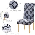 thumbnail image 3 of Printed Dining Chair Slipcovers Removable Washable Soft Spandex Elastic Installation Chair Protector Banquet Chair Seat Cover for Hotel and Wedding Ceremony (Colour21, Set of 4), 3 of 6