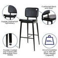 thumbnail image 4 of Flash Furniture Kenzie Square Adjustable Mid Back Barstool, Black, 4 of 14
