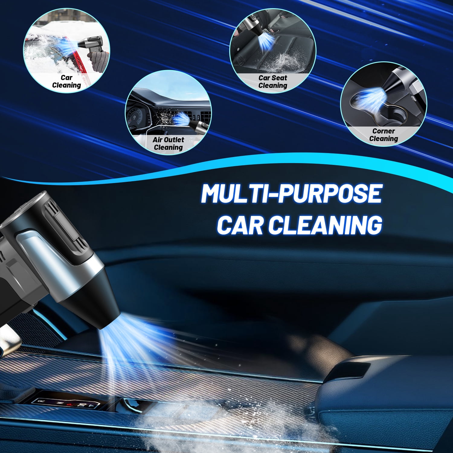 CAMPARK Electric Air Duster-180000RPM Super Power Cordless Air Duster, 3-Gear Adjustable Mini Blower with Fast Charging, Dust Blower for Computer, Keyboard, House, Outdoor and Car