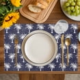 thumbnail image 4 of Date Tree Placemats Set of 12, Navy Blue Farmhouse Summer Tropical Plants Placemats for Dining Table, Place Mats for Kitchen Tabletop, Waterproof Wipeable Dining Table Mats Set, 4 of 9