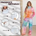 thumbnail image 6 of Xixirimido Colorful Tie-dye Print Women’s Sweatsuits 2 Piece Outfit Fall Fashion Airport Lounge Sets Long Sleeve Sweatshirt Wide Leg Sweatpants Plus Size Tracksuit, X-Large, 6 of 7