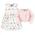 thumbnail image 3 of Hudson Baby Infant and Toddler Girl Cotton Dress and Cardigan Set, Easter Eggs, 3 Toddler, 3 of 5