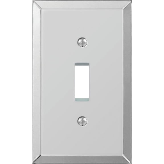 Jackson Beveled Glass Mirror Toggle Switch Wall Plate - Clear - 1 Gang