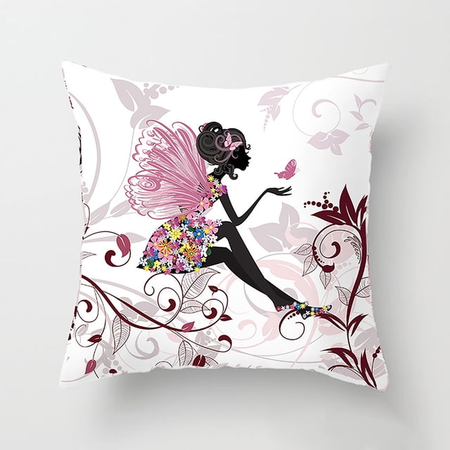 Xihbxyly Fundas de Almohada para San Valentín, Diseño Floral de Mujer Segura de Sí Misma, Idea de Regalo Romántica, Poliéster Suave, Decoración Acogedora para El Hogar, Sofá de Dormitorio y Sala de E