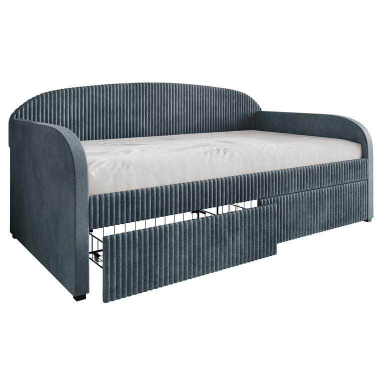 Castle Place Corduroy Luxe Twin Daybed with Storage Drawers photo 2