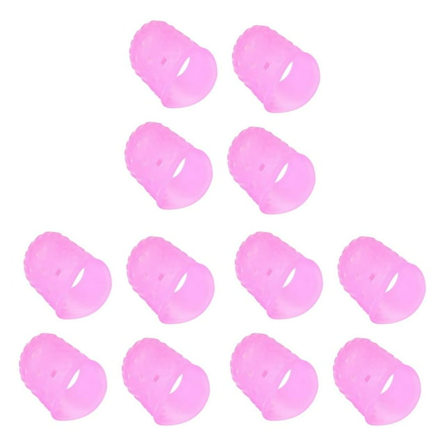 ziyahi 4X Guitar Left Hand Protector Ukulele Guitar Fingertip Silicone Protective Cover Pink L 3Set