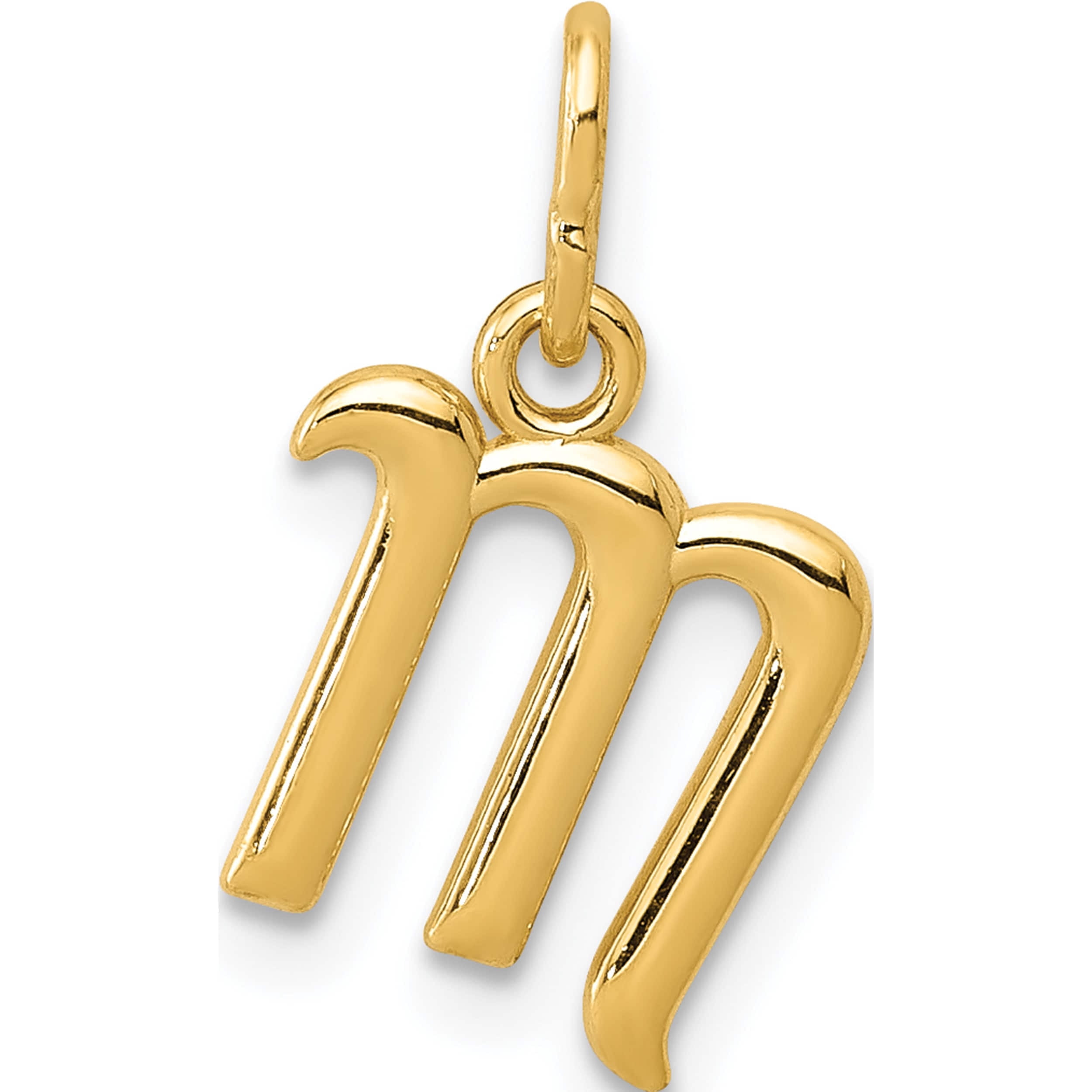 SWEET PEA JEWELLERY 14K Yellow Gold Letter M Initial Charm Made In United States yc1060m