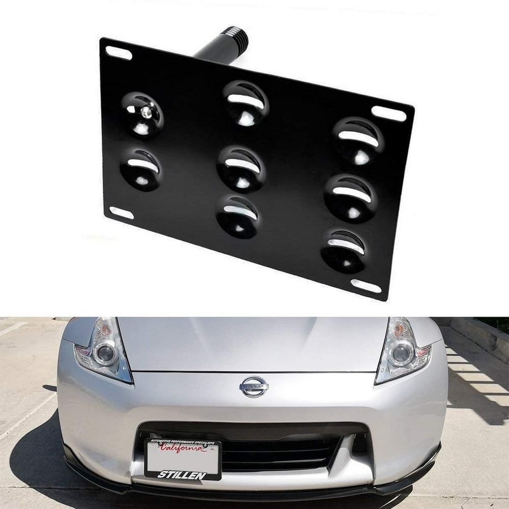 iJDMTOY JDM Style Front Bumper Tow Hole Adapter License Plate Mounting Bracket For Nissan 370Z 2021 Nissan Rogue Front License Plate Bracket
