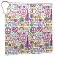 thumbnail image 2 of Zufioo Peace Love and Dove Flower Power Pattern Shower Curtain 72x72in, Waterproof Curtain for Bathroom-Waterproof, Mildew-proof, Quick-drying,Home Bathroom Supplies-One Size, 2 of 5