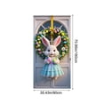 thumbnail image 3 of Sokhug Easter Rideau de Porte 35,43x70,87 Pouces Imprimé Lapin Œuf Décor pour Porte d'Entrée Mur Multicolore, 3 of 6