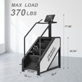 thumbnail image 3 of Commercial Grade Stair Climber Exercise Machine with 15 Resistance Levels, 17.3" LED Screen, 12 Workout Programs, 370 lbs Capacity Stair Stepper, 90% Pre-Assembled, 3 of 7