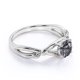thumbnail image 3 of JeenMata Anillo de Compromiso Moderno con Diseño Retorcido de 1,1 Uds, Cuarzo Rutilado Negro Redondo y Moissanita, Anillo de Promesa Ramita, Oro Blanco 18 K sobre Plata, 3 of 6