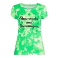 thumbnail image 5 of St. Patrick’s Day Women's Shamrocks Graphic Tee with Short Sleeves, 5 of 5