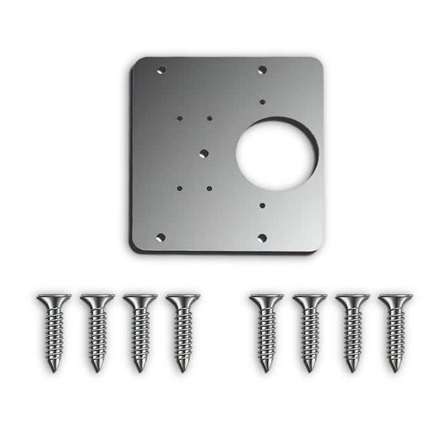 Gabinete de acero inoxidable Placa de reparación de la bisagra de puerta de madera Plantilla universal con conjunto de montaje de tornillo Soporte de dormitorio de cocina 1 placa 8 tornillos Inevent TO001029-01B