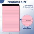 thumbnail image 2 of 6pcs Small Note Pads, Pink Notepads 5x8 College Ruled Notebook, Writing Pads 5 x 8, Legal Pads, Memo Pad Paper Perforate Narrow Ruled Notebooks for Work, School, Office,30 Sheets/Pack, 2 of 7