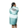 Bridal Party Robes w Bride, Bridesmaid, Maid of Honor & Flower Girl Prints, S-4XL, Mint Blue, 3X/4X, Mother of the Groom