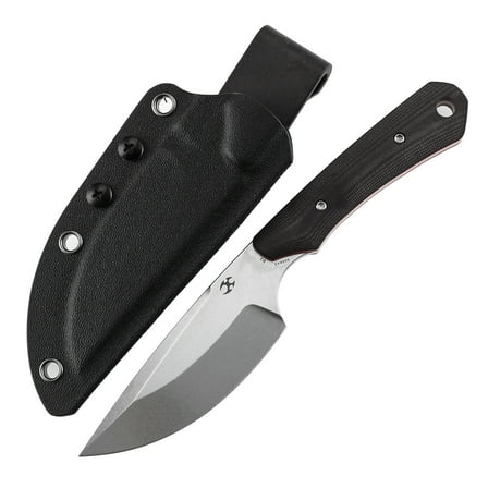 KANSEPT Fixed Blade Knife Flank, D2 Steel Black and Red G10 Handle Pocket Tactical Knives, G006A2