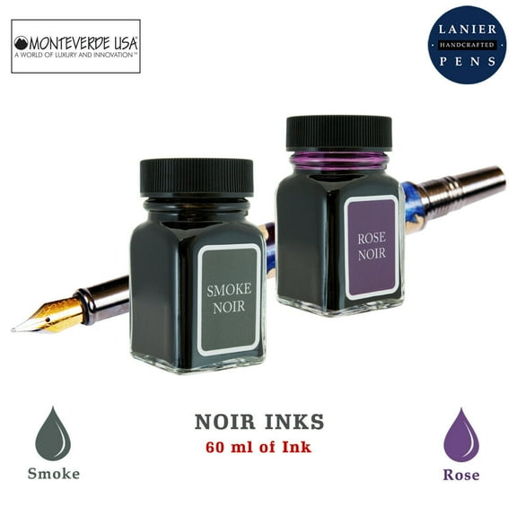 Monteverde 60ml Noir Fountain Pen Ink Bottle (30ml Smoke Noir Ink Bottle G309SN, 30ml Rose Noir Ink Bottle G309RN)