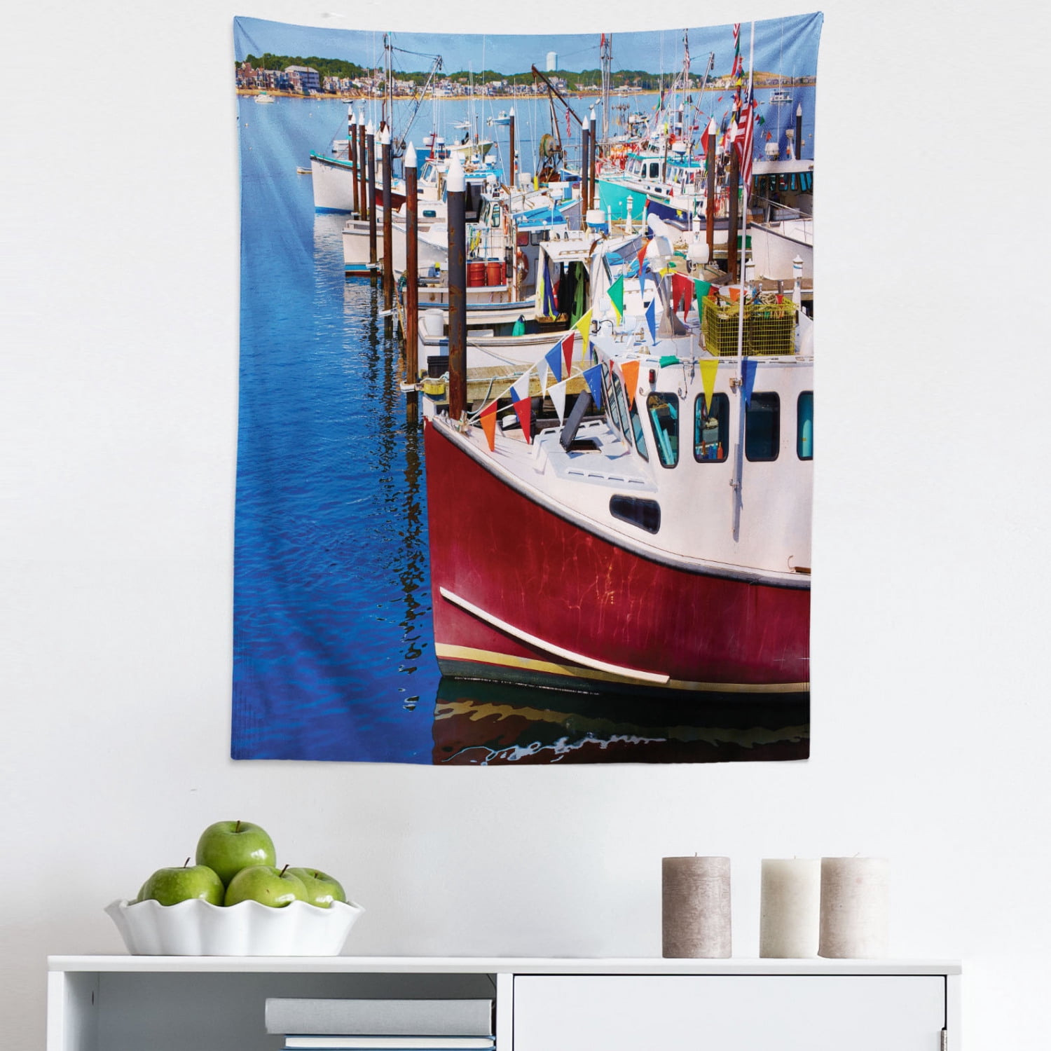 Massachusetts State Map Tapestry - Educational Fabric Wall Hanging Poster With Facts - View #13