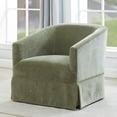 thumbnail image 2 of Elm Caper Green Polyester Fabric Skirted 360-degree Swivel Chair, 2 of 12