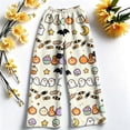 thumbnail image 5 of QWKLEAJ Halloween Pajama Pants Women Loose Fit Lounge Pants Pumpkin Cat Print Sleepwear Elastic Waist Casual Home Trousers Party Bottoms Long Pyjamas Comfy Loungewear Holiday Themed Nightwear, 5 of 6