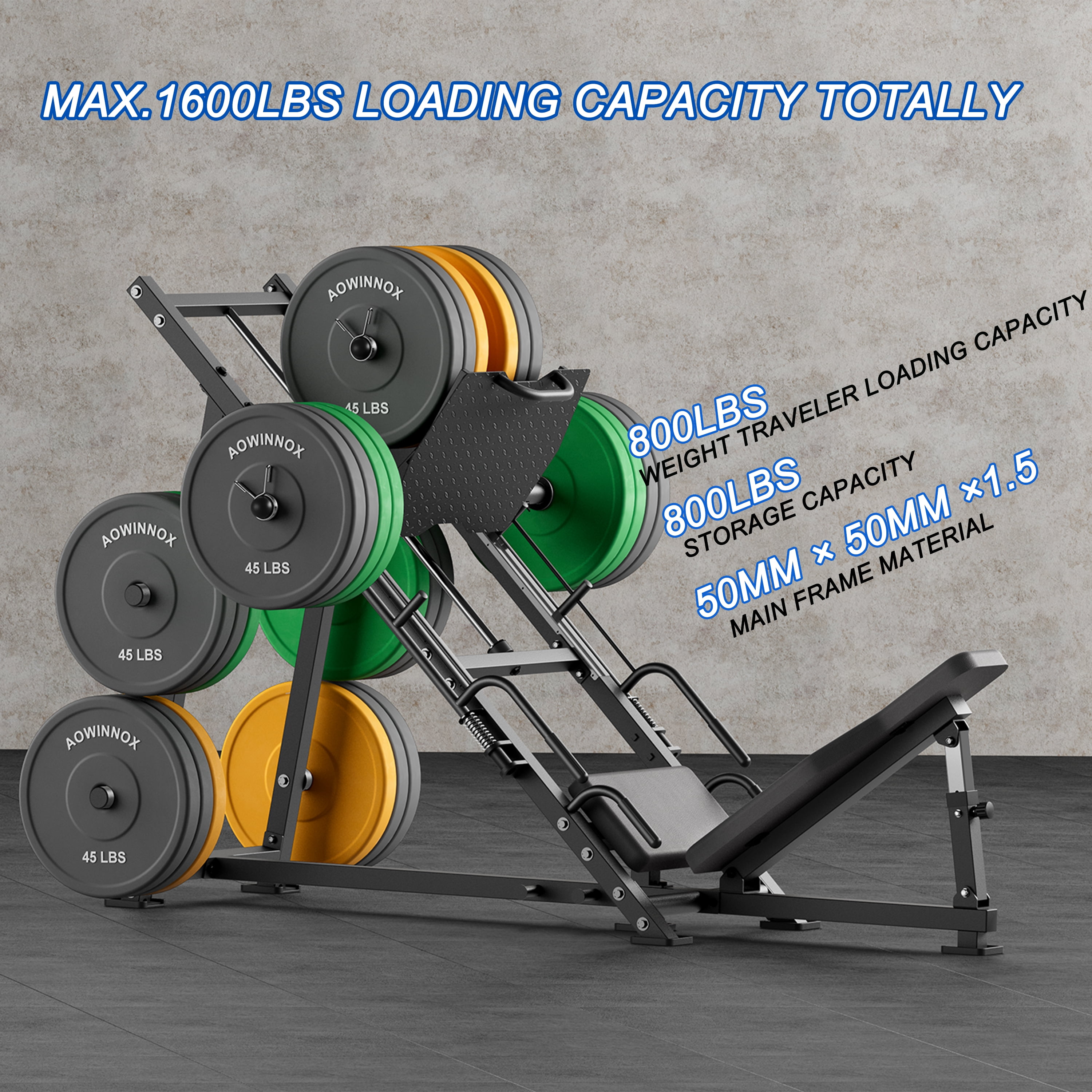 AOWINNOX Leg Press Machine - Leg Quads and Calves Workout Equipment for Home Gym