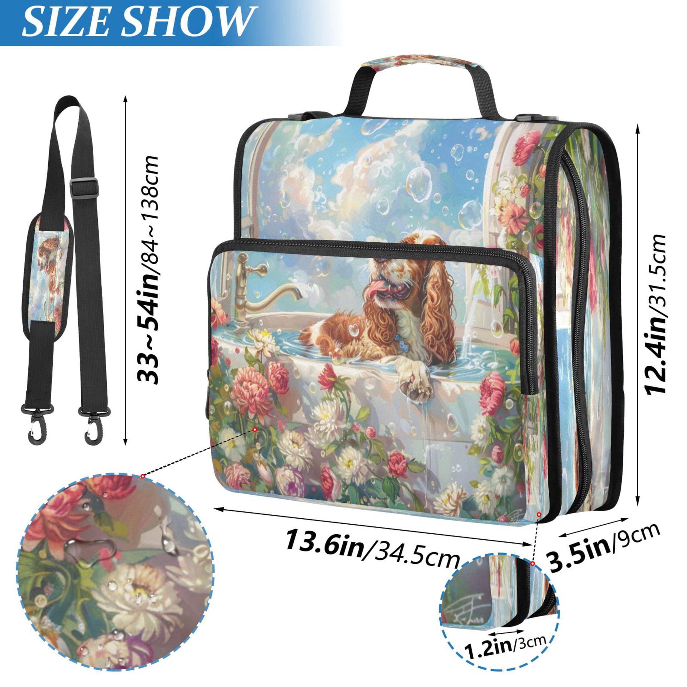 YAZAOO Zipper Binder trapper keeper Documents Organized Design Bubbles and Blooms Printed