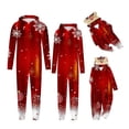 thumbnail image 5 of Penkiiy Family Matching Christmas Pajamas Set One Piece Striped Hooded Sleepwear Santa Claus Elf Onesie Outfit 6 Years Red, 5 of 5