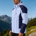 thumbnail image 4 of Ceisia Unisex Windproof Waterproof Hooded Rain Jacket Outdoor Hiking Camping Cycling Windbreaker Outerwear Light Blue XXXXL Gift, 4 of 7