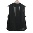 thumbnail image 2 of YM YOUMU Women Chiffon Vest Top V-neck Waistcoat with Pockets Sleeveless Double-breasted Loose Outerwear, 2 of 5