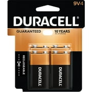 Duracell, DURMN16RT4ZCT, Coppertop Alkaline 9V Battery 4-Packs, 48 / Carton, Black