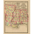 thumbnail image 2 of Stedman 15x18 White Modern Wood Framed Museum Art Print Titled - Alabama, Arkansas, Louisiana, Mississippi 1873, 2 of 4