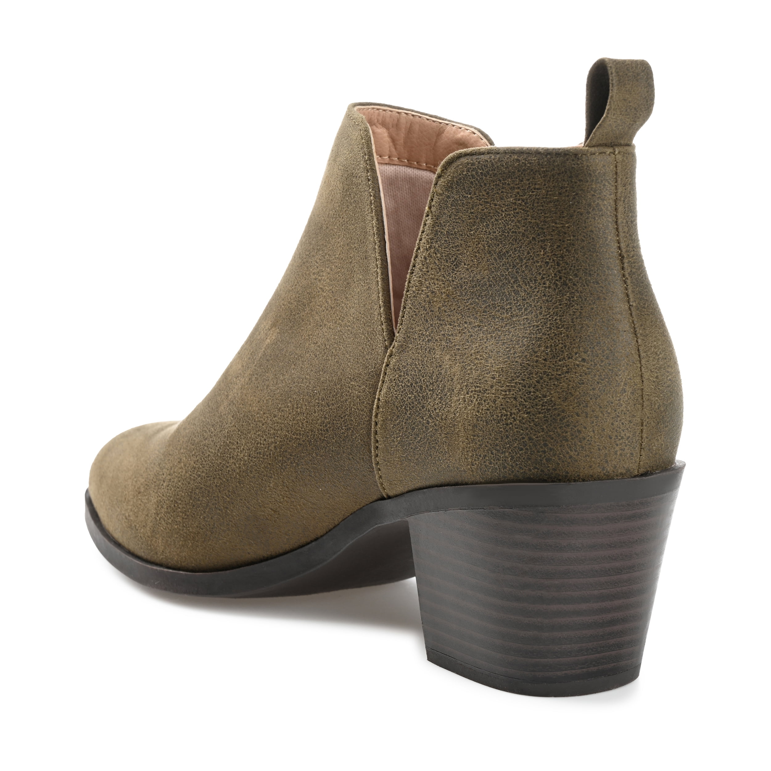 Journee Womens Lola Pull On Stacked Heel Booties, Widths Available