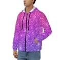 thumbnail image 3 of Kdxio Purple Glitter Print Men Hoodies Casual Hoodies for Men with Zip Pockets Full Zip Long Sleeve Sweatshirt Sports Hooded Jacket-Medium, 3 of 5
